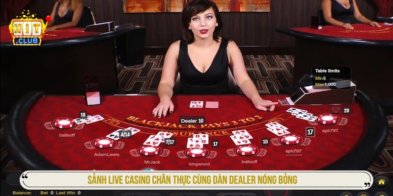 Sảnh live casino tại Hitclub
